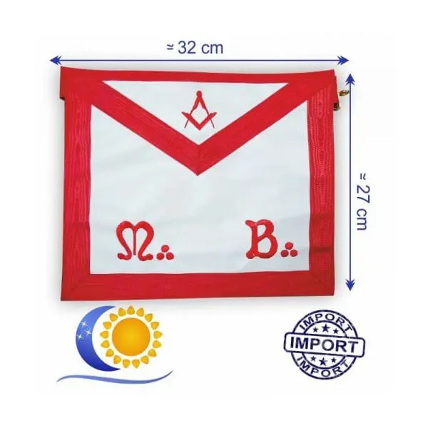 REAA Tablier de Maitre simili MB compas equerre simili 32 x 27 (PM) Import