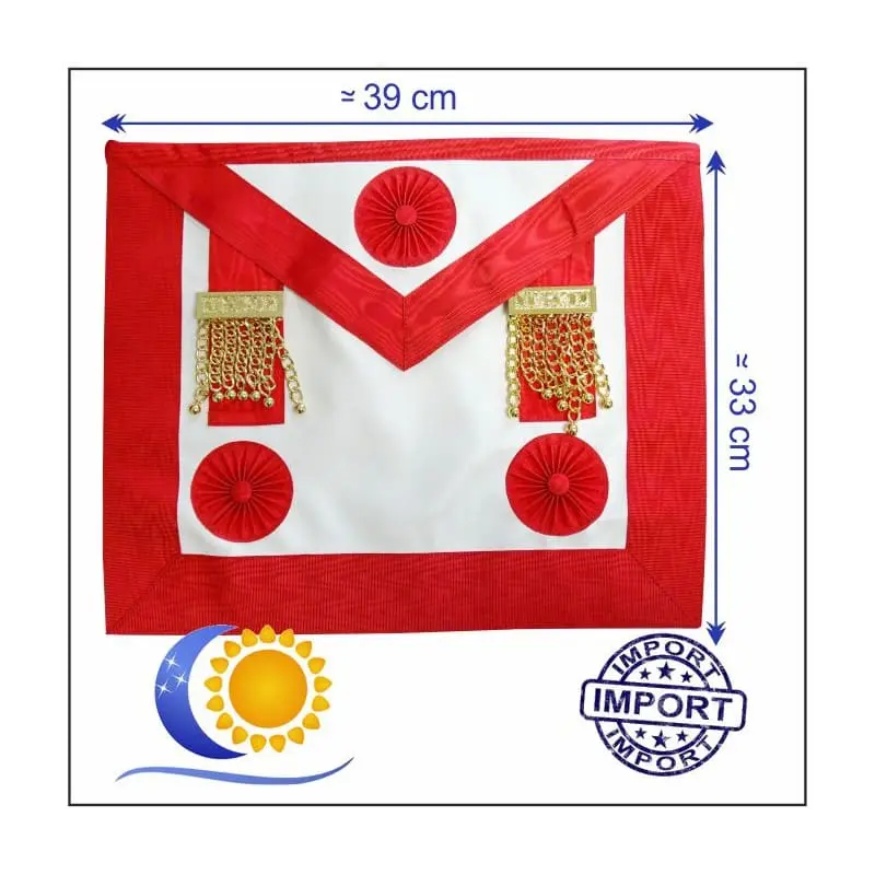 REAA Tablier de Maître simili 3 rosettes et pendrilles Import