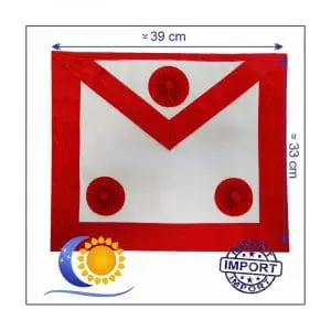 REAA Tablier de Maitre simili 3 rosettes