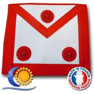 REAA Tablier de Maître peau d’agneau 3 rosettes  Fabrication L&S