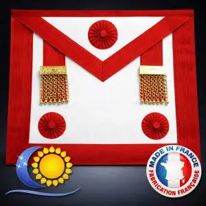 REAA Tablier de Maître peau 3 rosettes pendrilles fabrication France