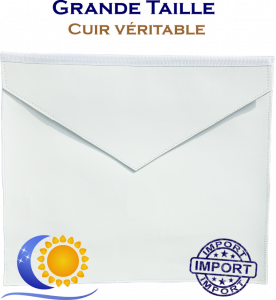 Tablier Maçonnique Apprenti en Peau 36 x 31 cm – REAA, GLNF, GLTSO