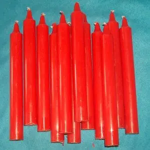 Bougies rouges lot de 12