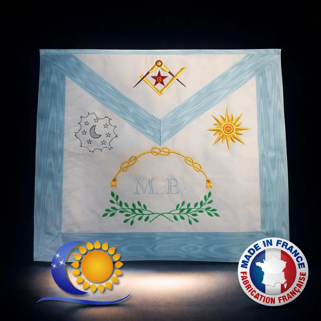 RFT Tablier de maître bords carrés en satin fabrication française L&S