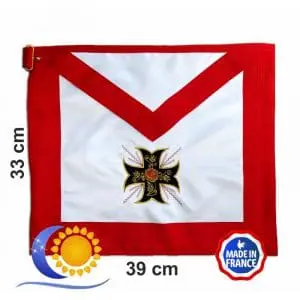 REAA 18e degré tablier bords carrés croix ancrée 8 pointes
