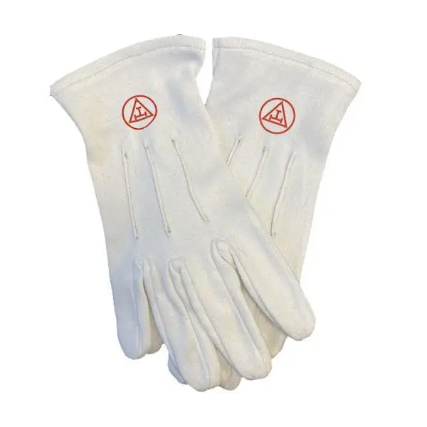 Gants Blancs 3 Griffe en Coton marqué Arche Royale