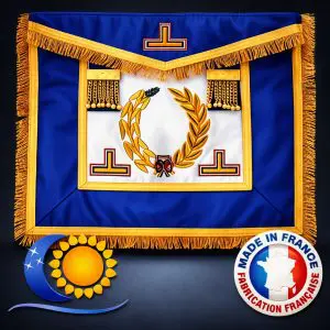 Tablier Maçonnique Officier National Grande Tenue – GLNF – Cuir & Finitions Dorées