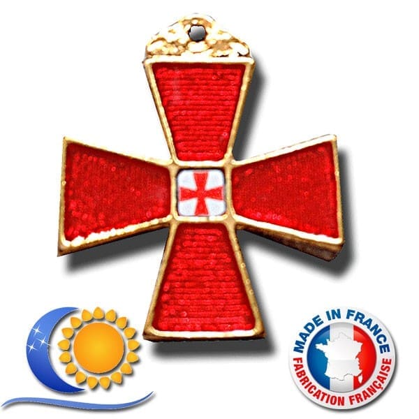 Cordon Pour Croix Pectorale Rouge - Longueur Environ 150 Cm - Fermoir Mousqueton Doré Et Noeuds Coulissants - Fabriqué En Italie - Composition Textile Mélangé